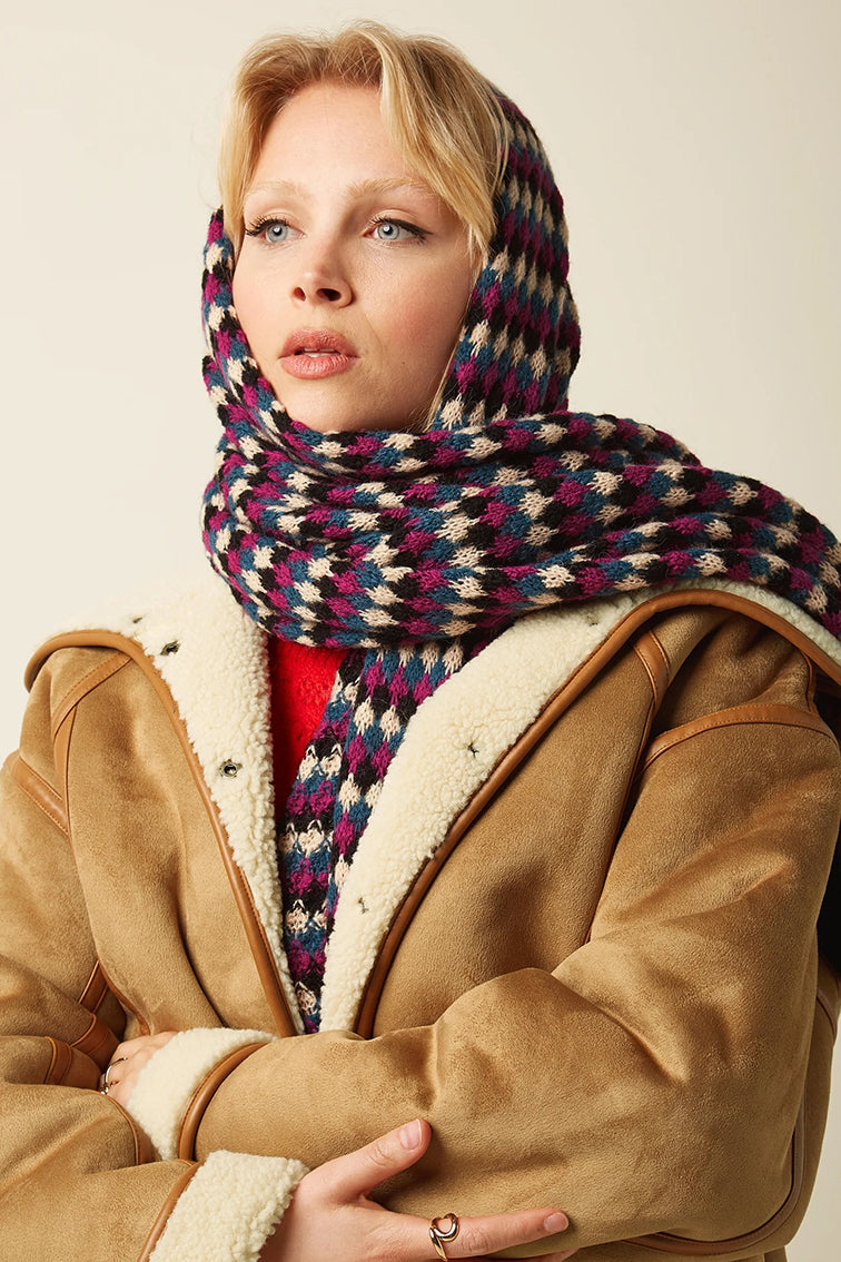 Scarf Flora  001 Black - LEEF mode en accessoires