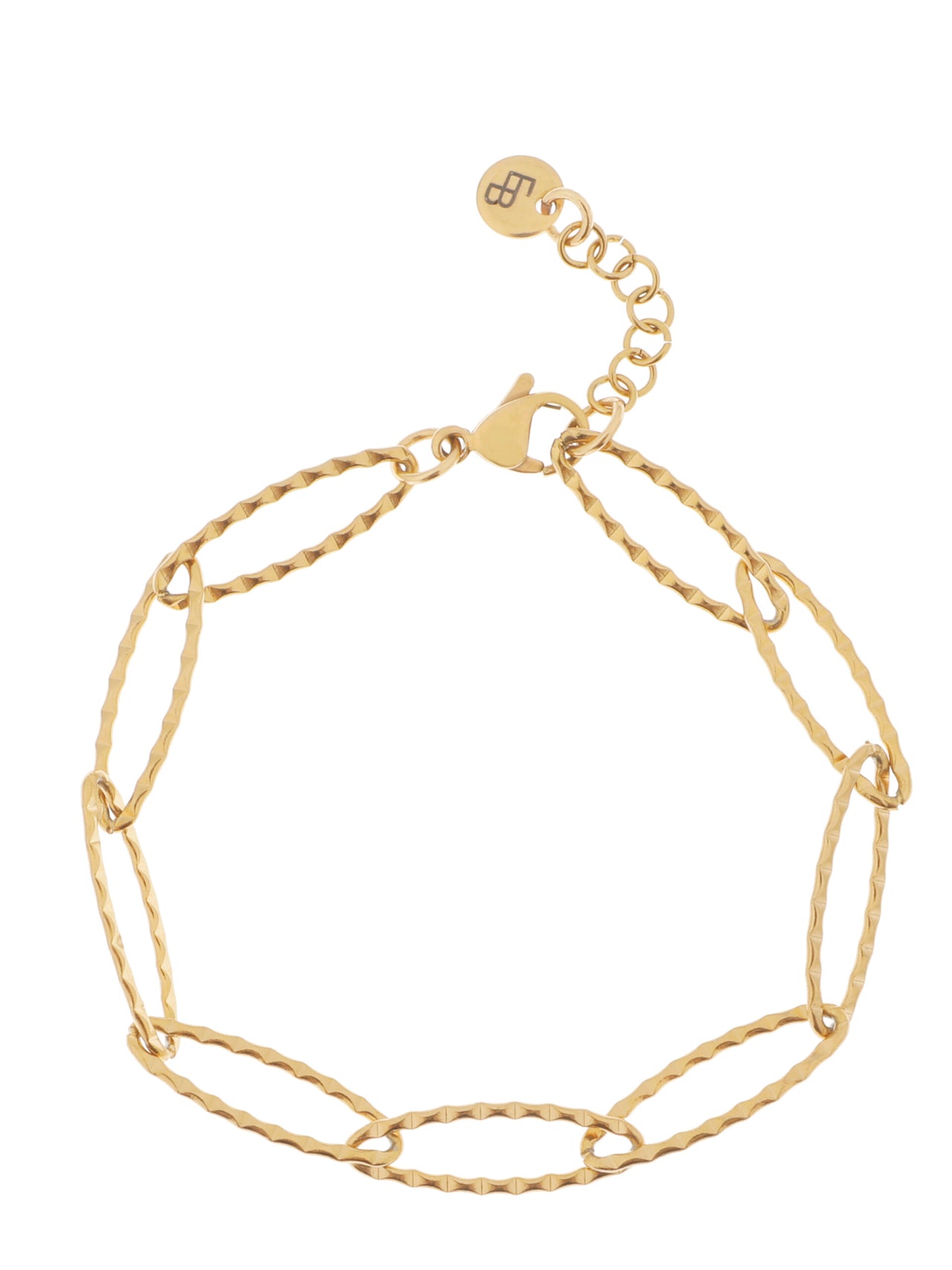 Schakelarmband twisted goud - LEEF mode en accessoires