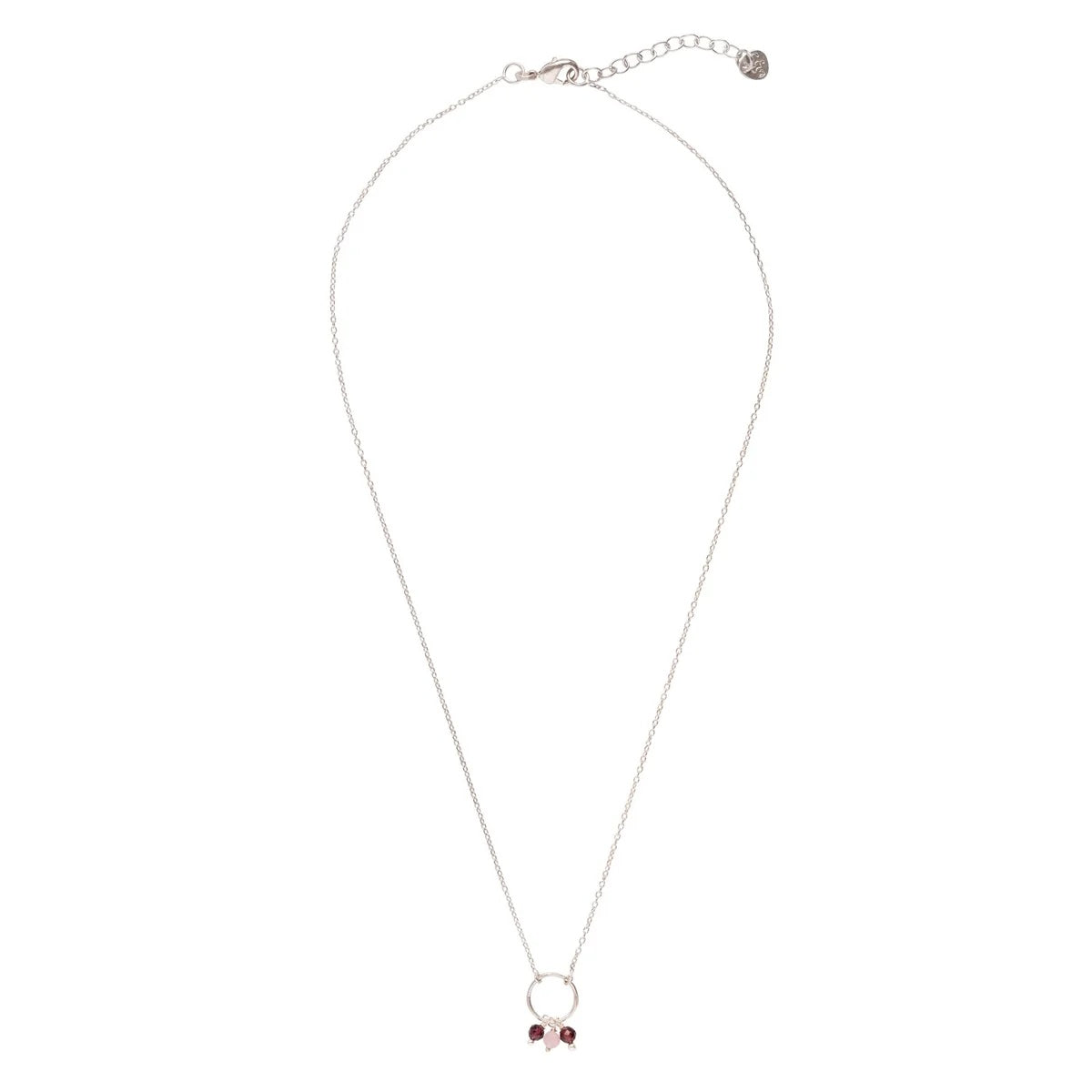 Sentiment Garnet Rose Quartz Necklace SP Garnet