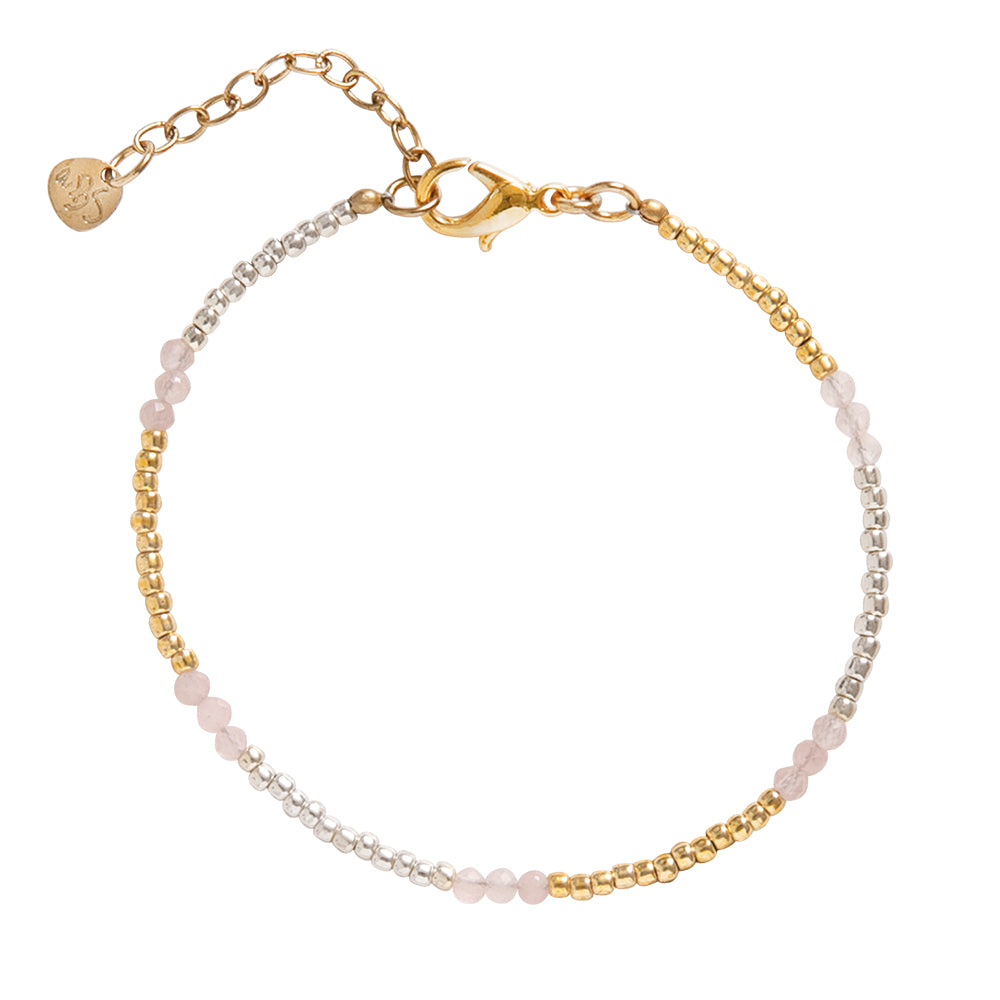 Serene Rose Quartz Bracelet GC Rose quartz - LEEF mode en accessoires