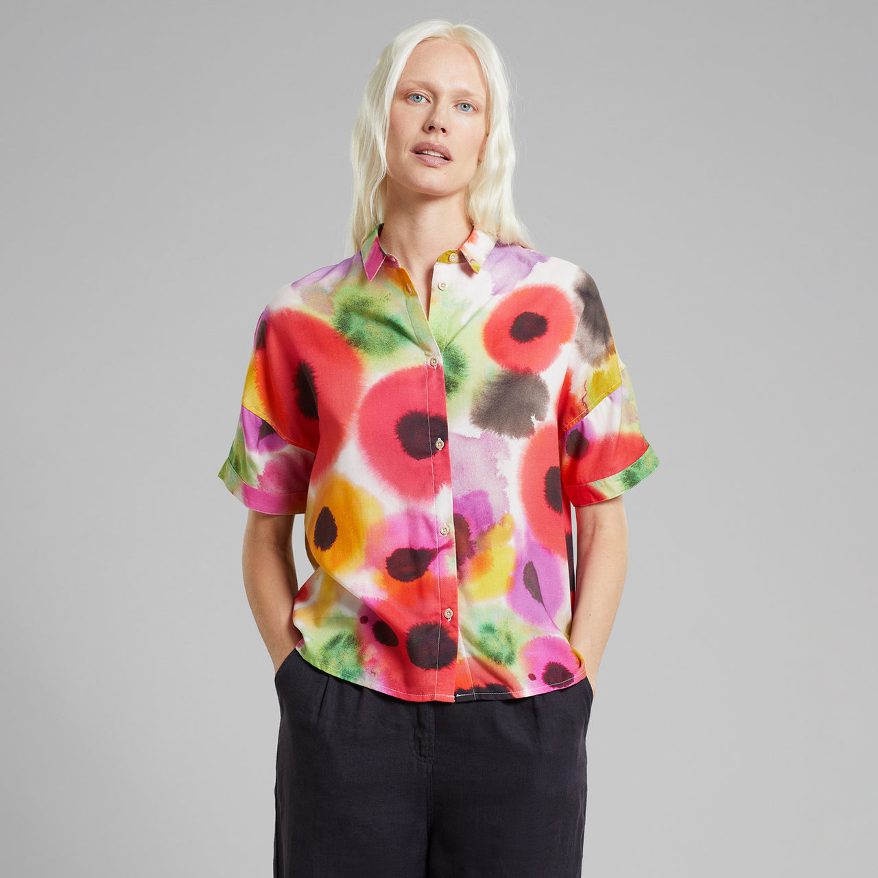 Shirt Nibe Abstract Floral Multi Color - LEEF mode en accessoires