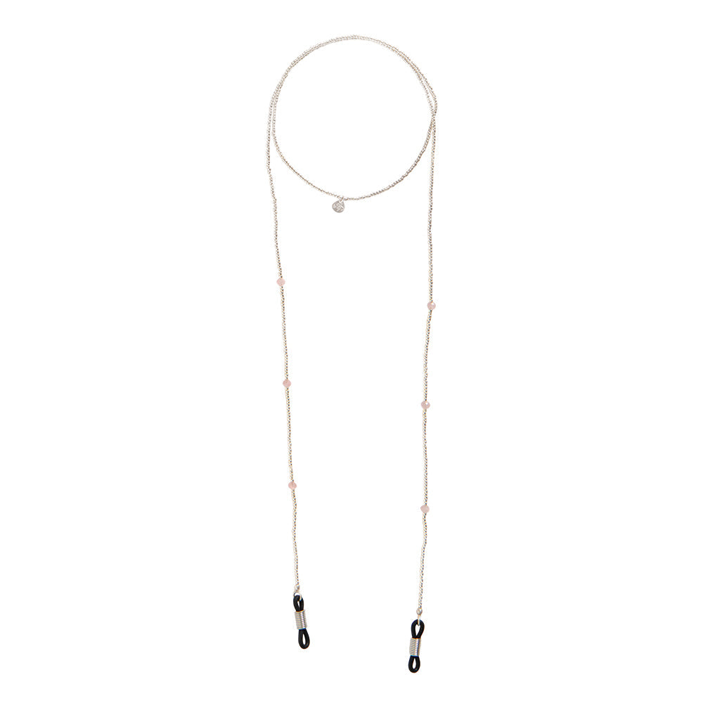 Shore Rose Quartz Glasses Cord SC Rose quartz - LEEF mode en accessoires