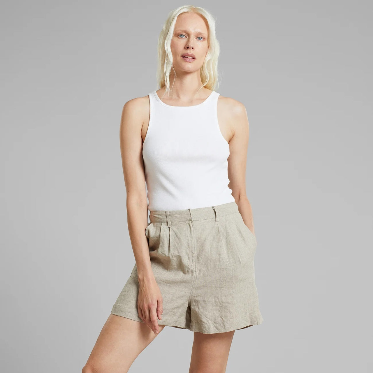 Shorts Djupvik Linen ecru - LEEF mode en accessoires