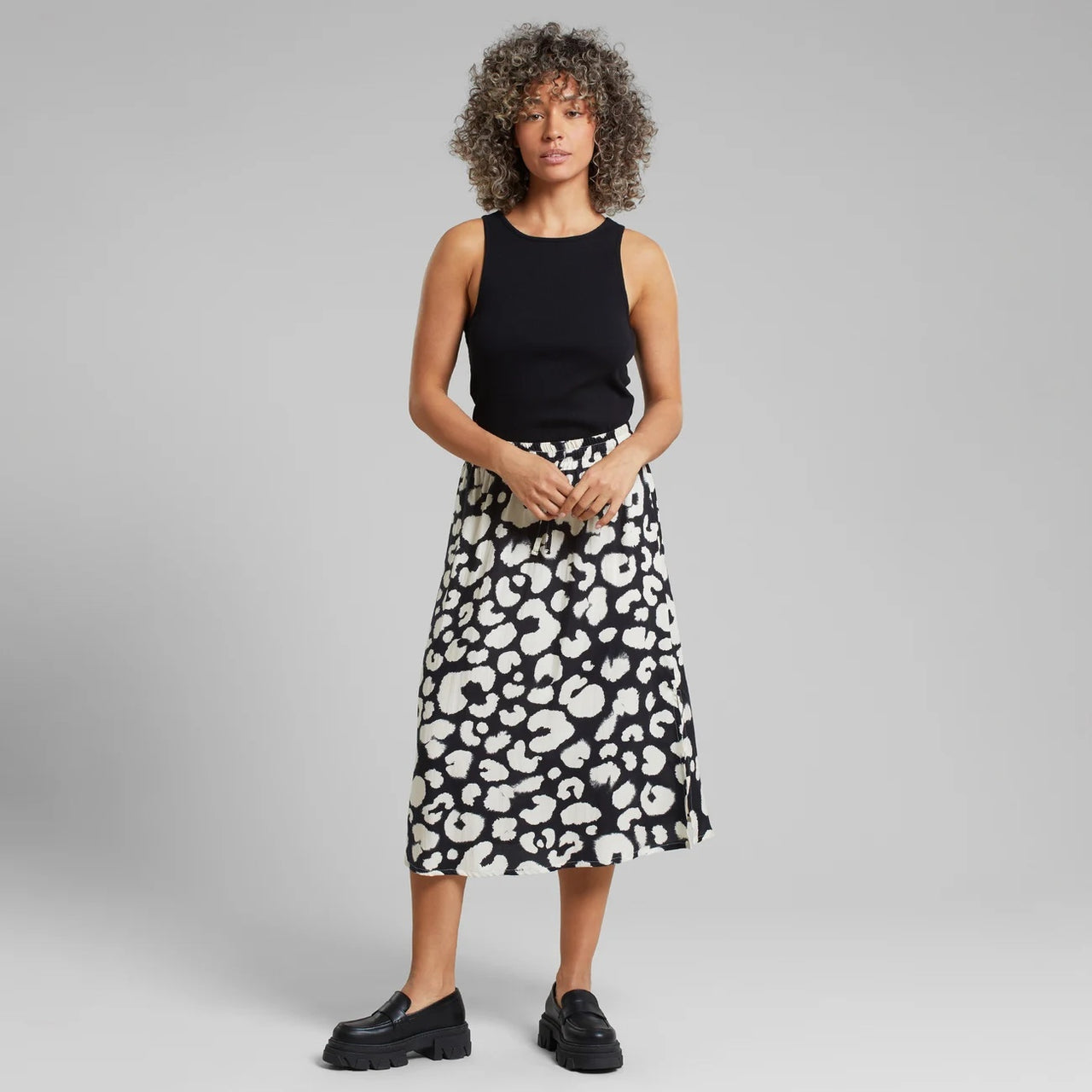 Skirt Klippan Painted  Leopard Black - LEEF mode en accessoires