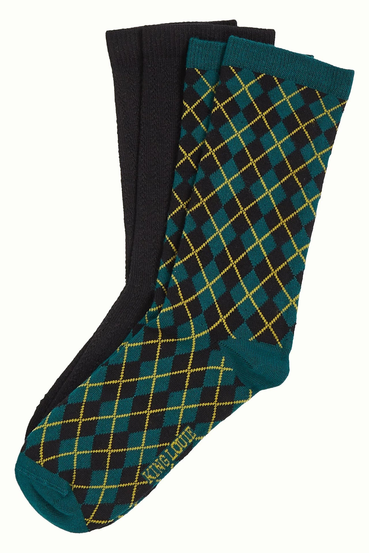 Socks 2-Pack Argyle 001 Black