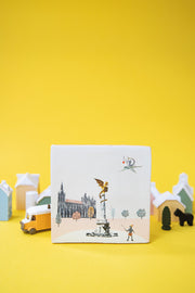 StoryTiles Sprookjesachtig Den Bosch 10 x 10, decoratieve keramische tegel met sprookjesachtige stadsillustratie