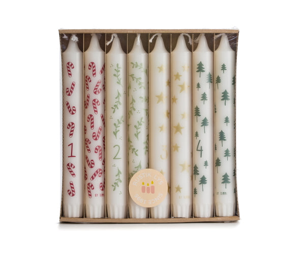 Stearine dinerkaarsen Giftbox Adventi Giftbox advent - LEEF mode en accessoires