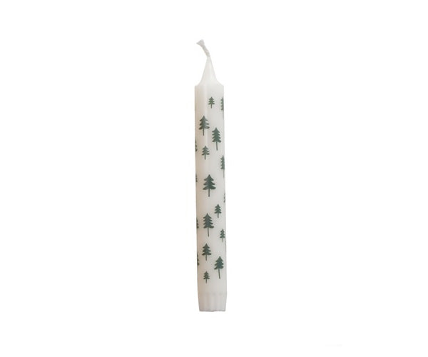 Rustik Lys stearine dinerkaarsen met kerstboomdesign, Ø2.2x19cm, geschikt voor kerstdecoraties en feestelijke tafels.