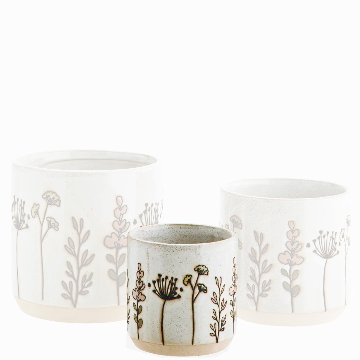 Stoneware Flower Pot S Off white - LEEF mode en accessoires