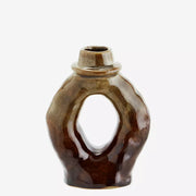 Stoneware Vase 11x6x15cm Brown, Greige - LEEF mode en accessoires