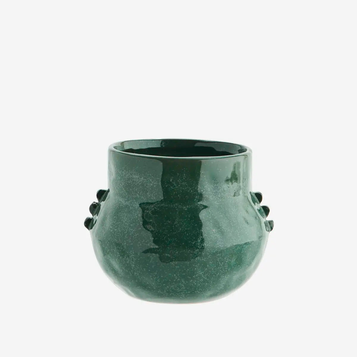 Stoneware flower pot dark green