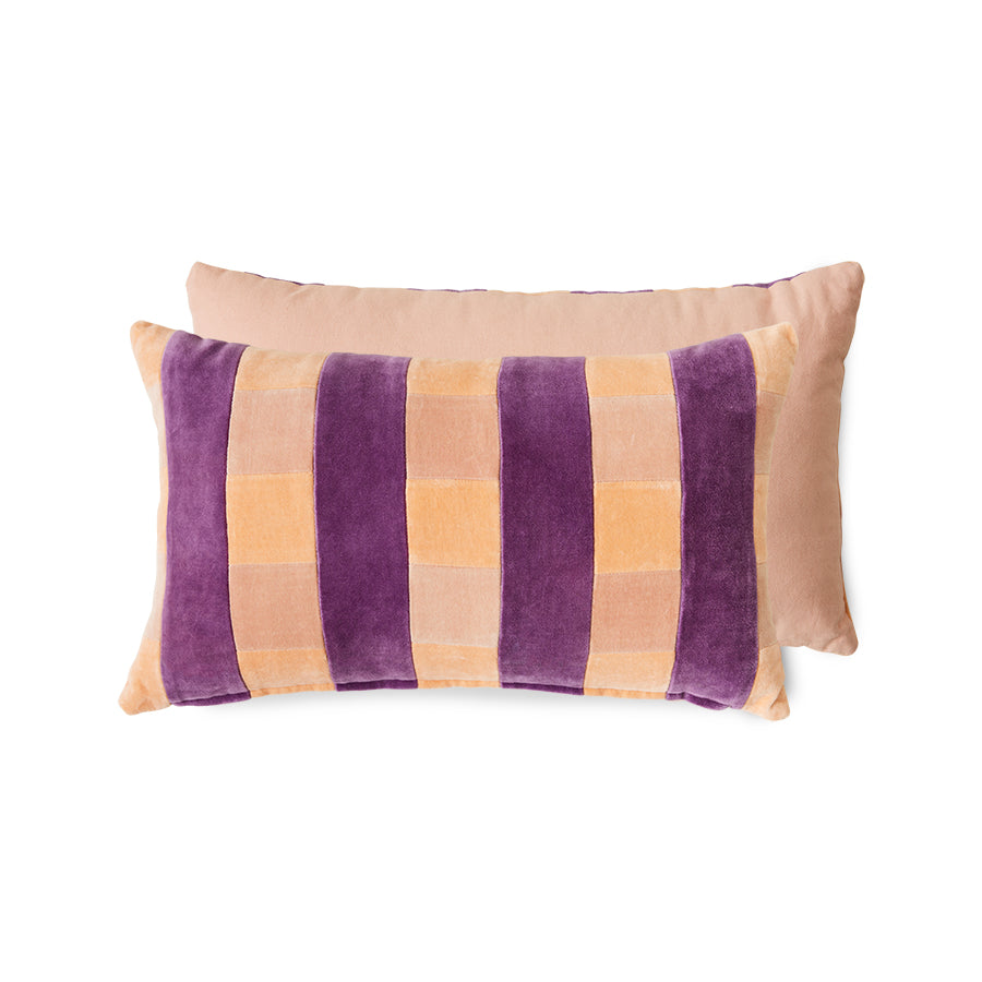 Striped Velvet Cushion Midsummer (50x30cm) Midsummer - LEEF mode en accessoires