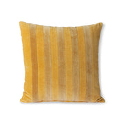 Striped Velvet Cushion Ochre/Gold (45x45) Ochre/Gold - LEEF mode en accessoires