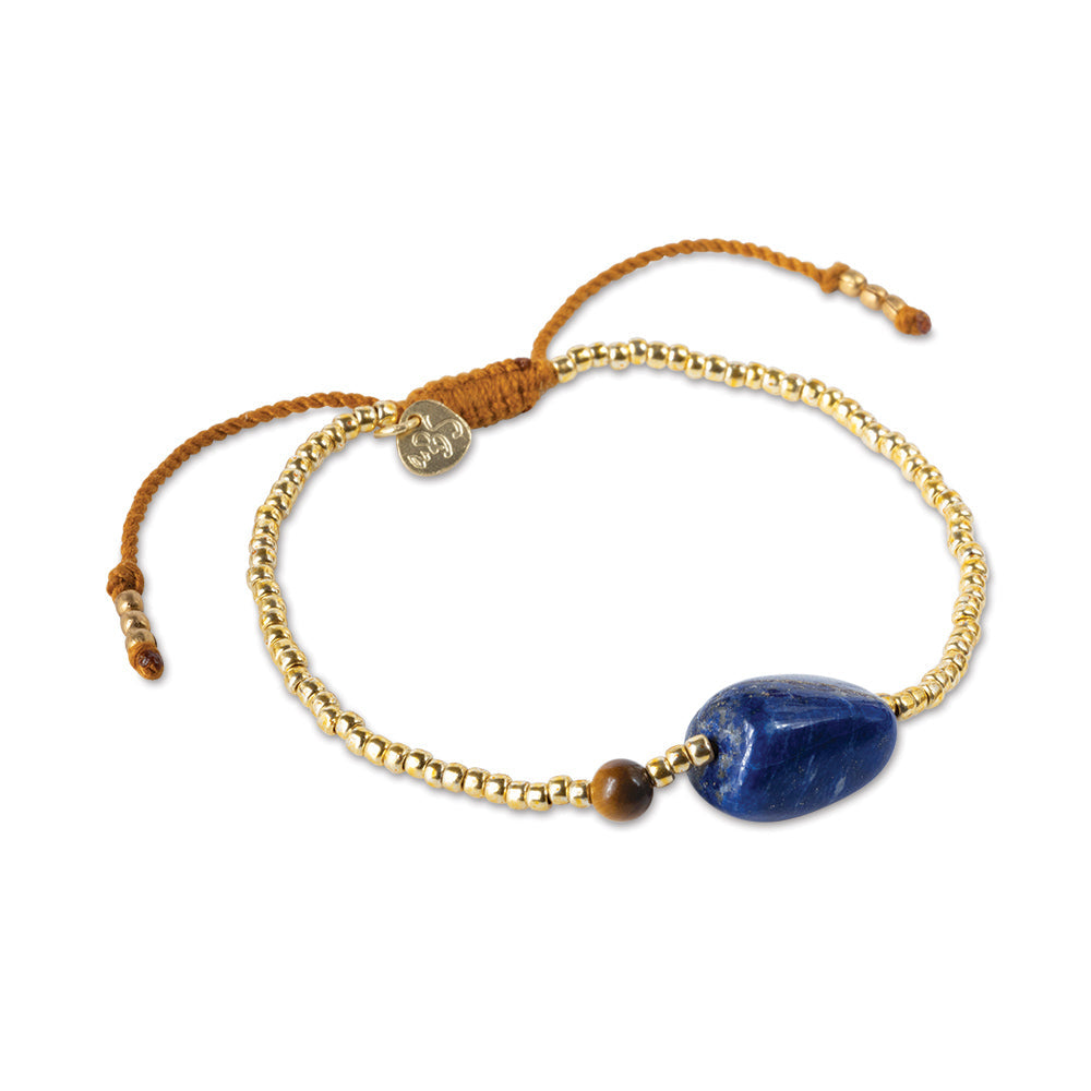 Surprise Lapis Lazuli Tiger Eye Bracelet Gold Colored Lapis Lazuli