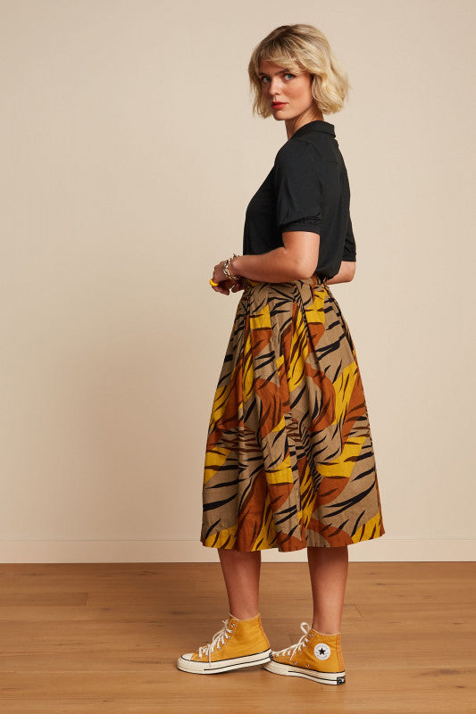 Suzette  Pleat Skirt Zolea 088 Sulphur Yellow - LEEF mode en accessoires