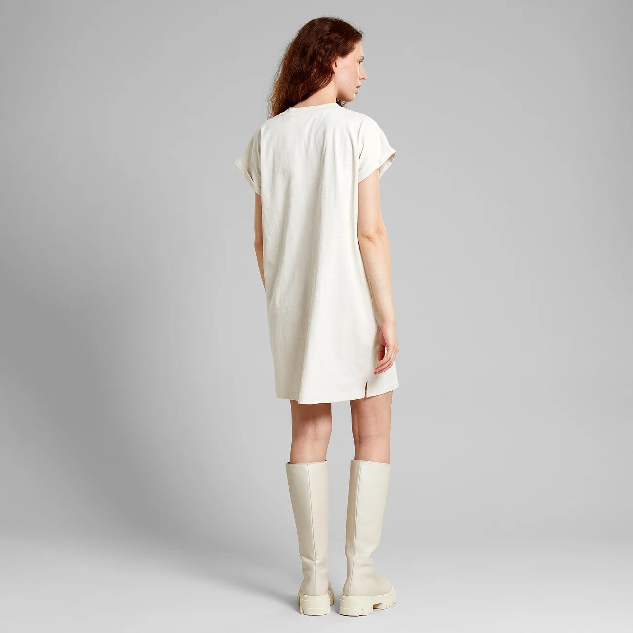 T-Shirt Dress Eksta Hemp  Vanilla White - LEEF mode en accessoires