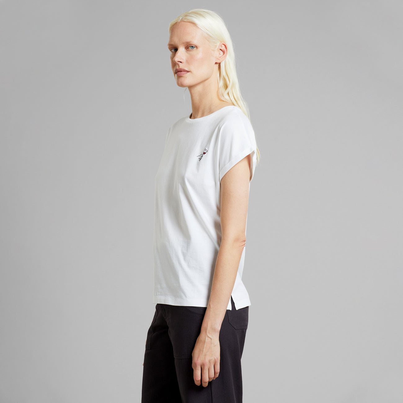 T-Shirt Vibsy Wine Cheers White - LEEF mode en accessoires