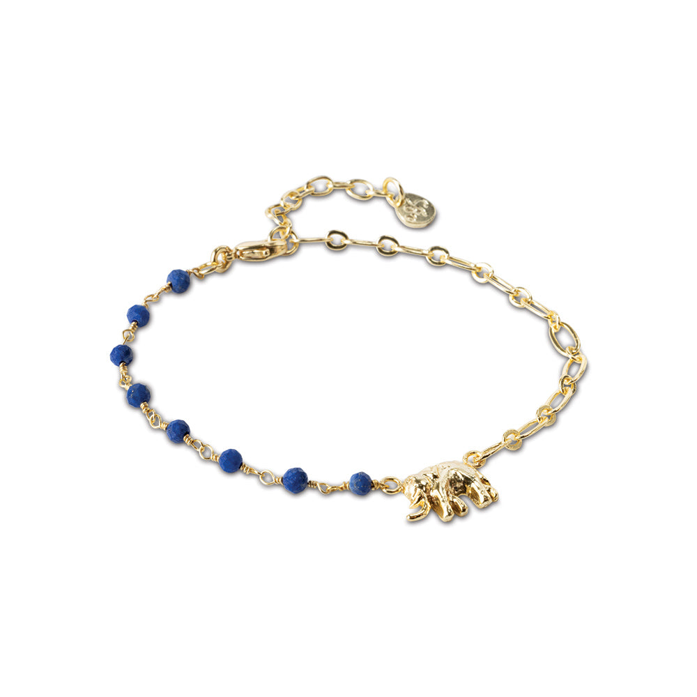 Thinking Lapis Lazuli Bracelet Gold Plated Lapis Lazuli