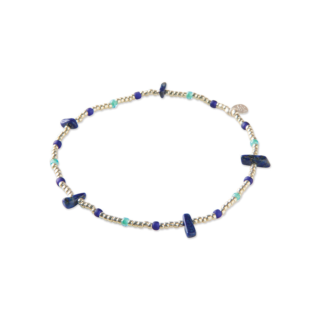 Thoughtful Lapis Lazuli Anklet SC Lapis Lazuli - LEEF mode en accessoires