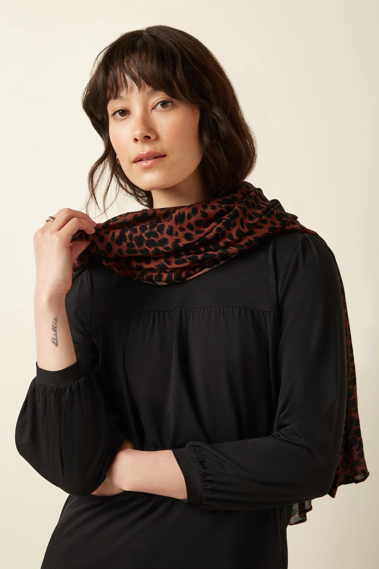 Tiger Scarf  554 Spicy Brown - LEEF mode en accessoires