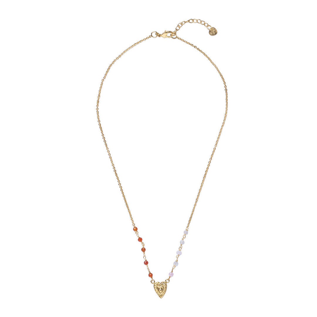 Truthful Rose Quartz Carneliian Necklace - LEEF mode en accessoires