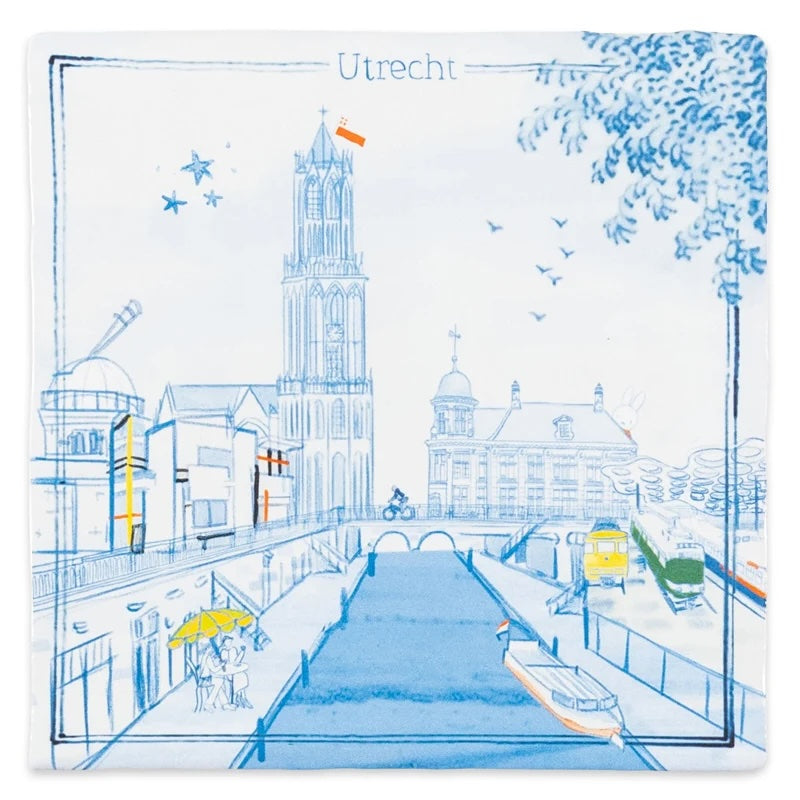 StoryTiles mini-tegel Utrecht in 'n Oogopslag 10 x 10 met illustratie van Utrecht