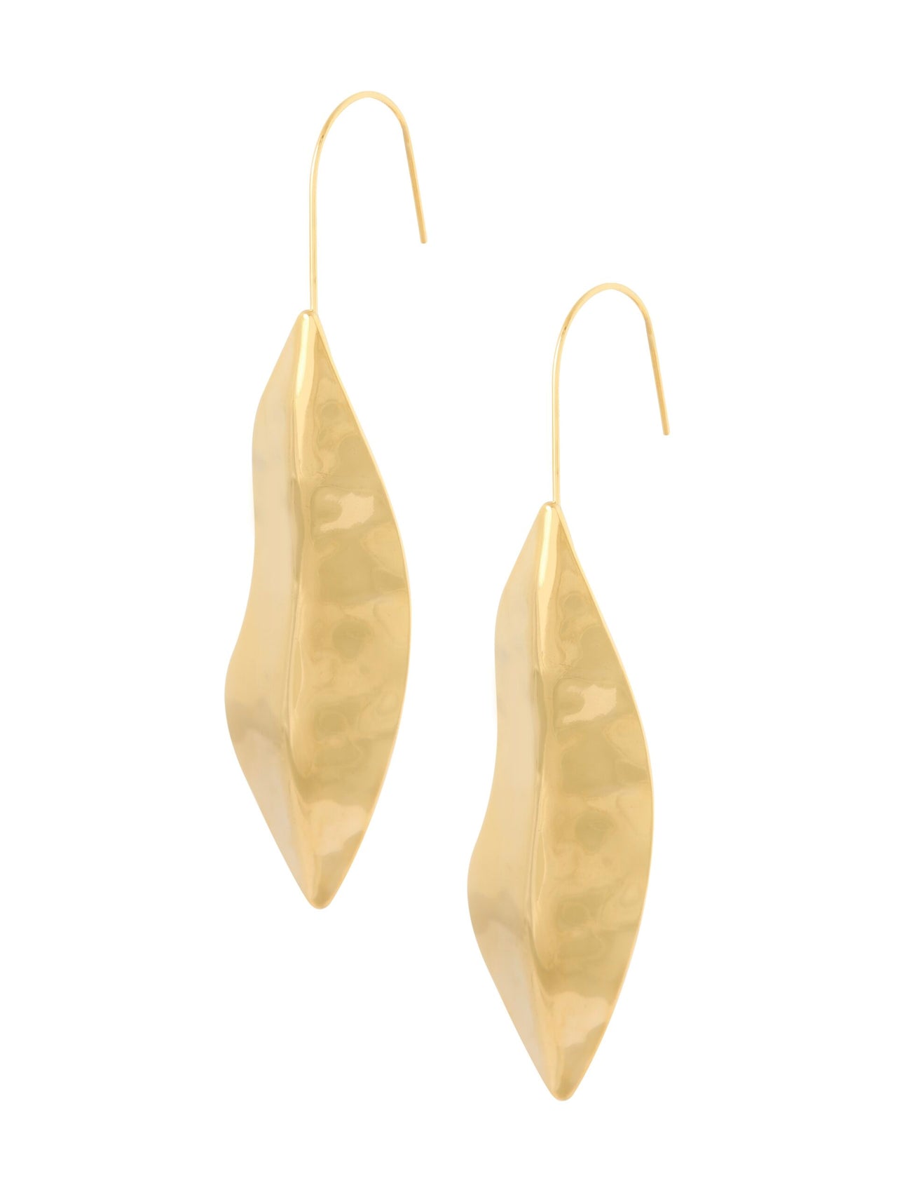 VERGULDE OORBELLEN MET BLAD (6.5CM) goud
