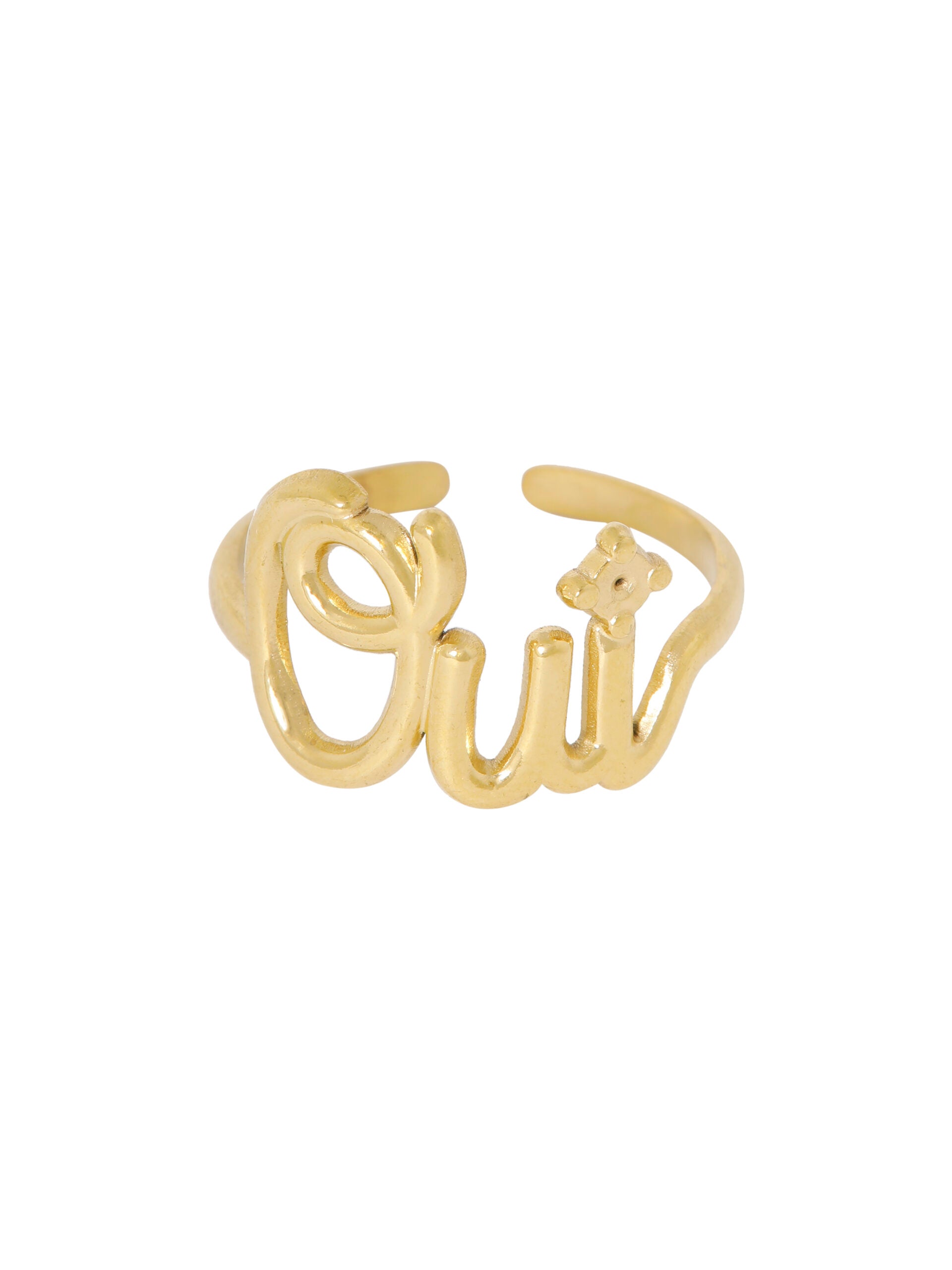 VERGULDE RING “OUI” goud - LEEF mode en accessoires
