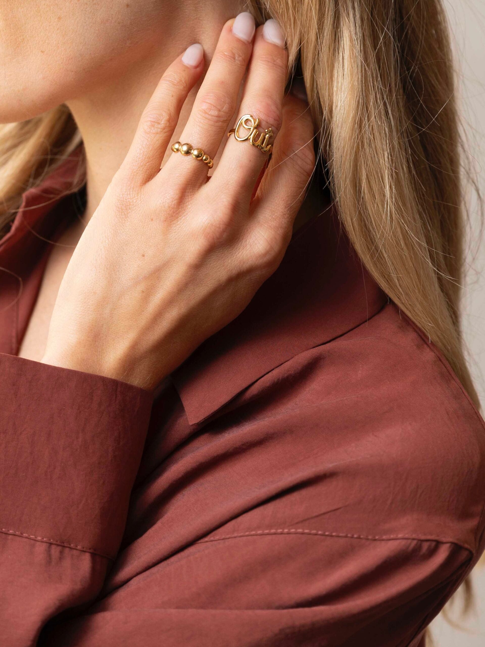 VERGULDE RING “OUI” goud - LEEF mode en accessoires