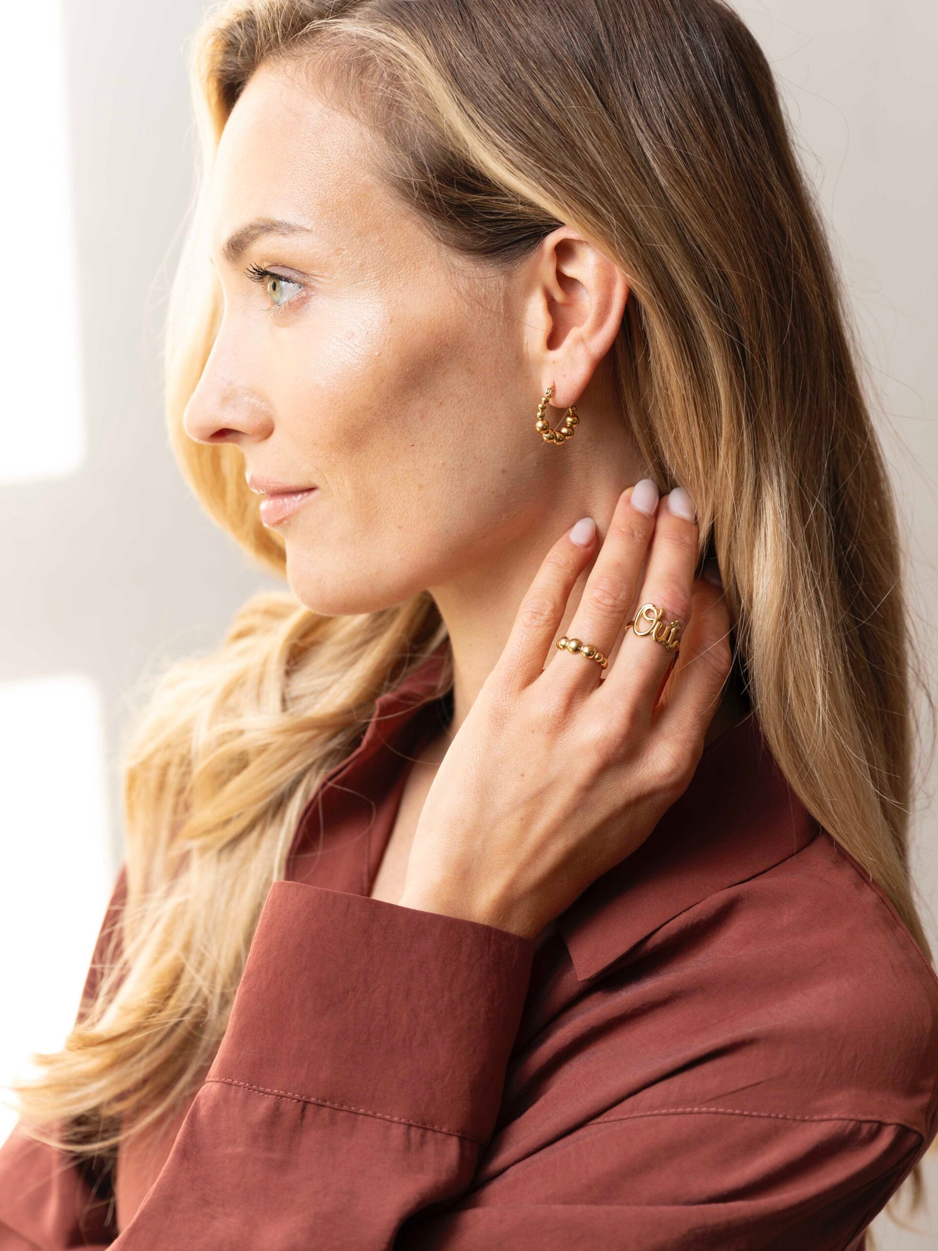VERGULDE RING “OUI” goud - LEEF mode en accessoires