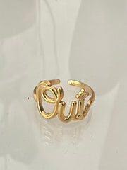 VERGULDE RING “OUI” goud - LEEF mode en accessoires