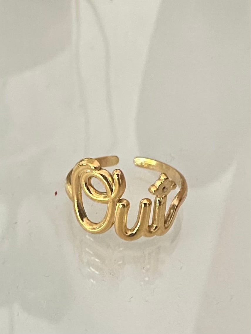 VERGULDE RING “OUI” goud - LEEF mode en accessoires
