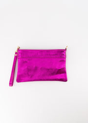 Valeria Metallic Clutch L538 Metallic Fuchsia - LEEF mode en accessoires