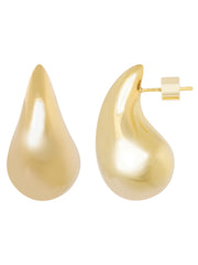 Vergulde druppel oorstekers XL - LEEF mode en accessoires