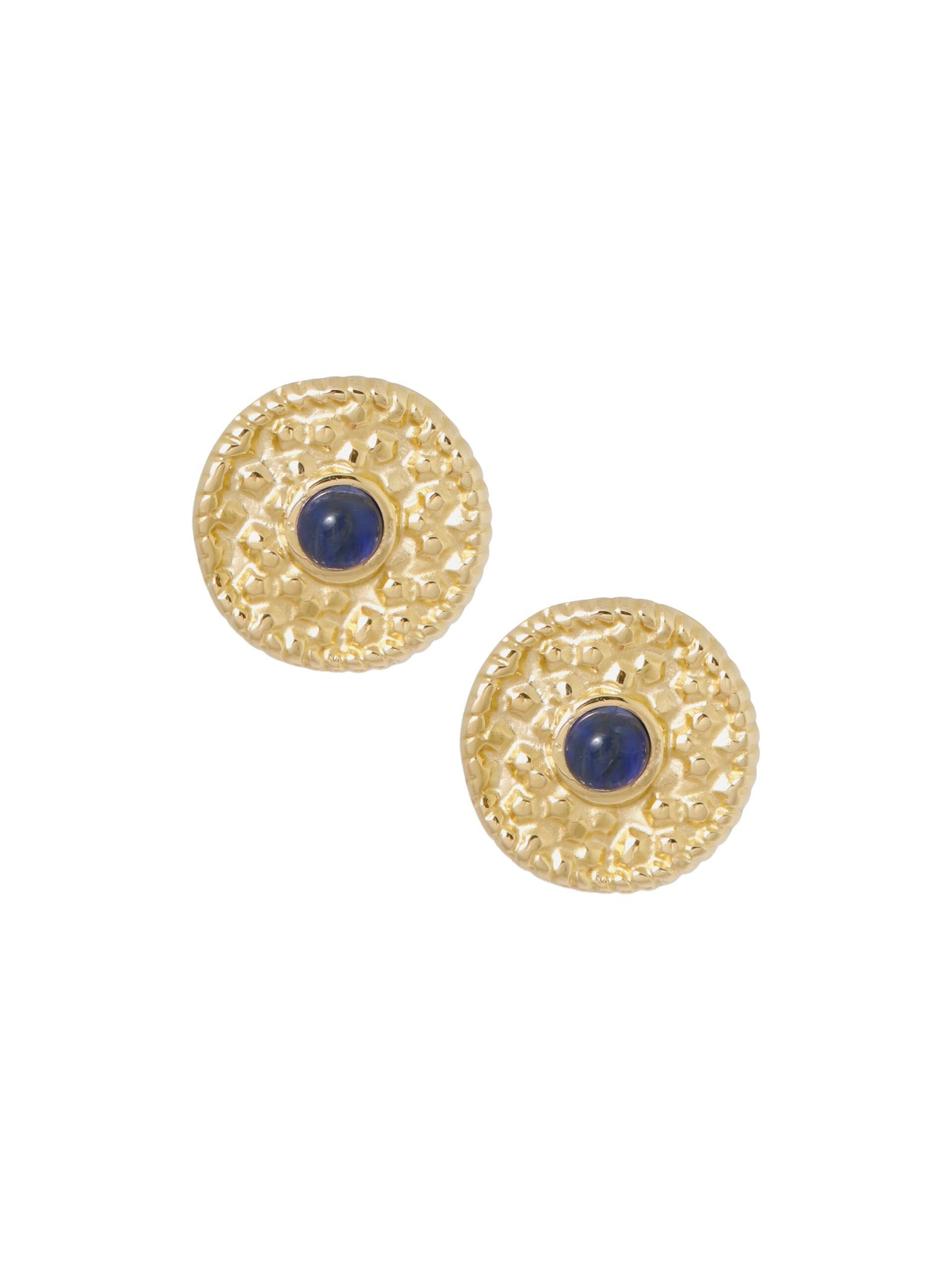 Vergulde oorstekers met lapis lazuli goud - LEEF mode en accessoires