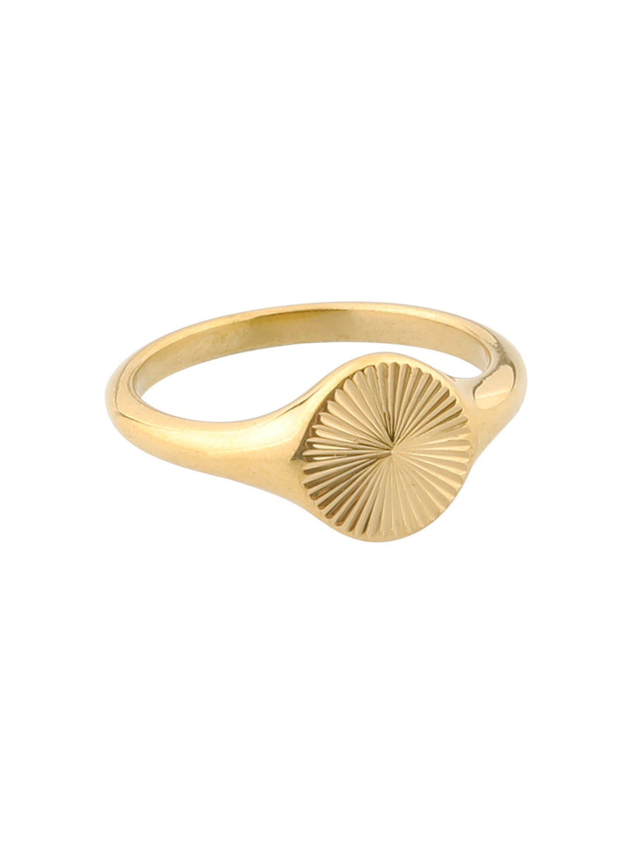 Vergulde zegelring met patroon - LEEF mode en accessoires