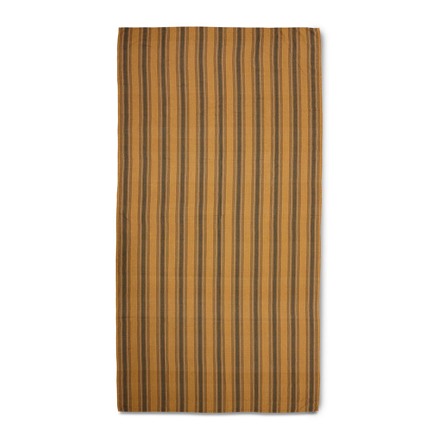 Vida Striped Table Cloth  Amber/Grey