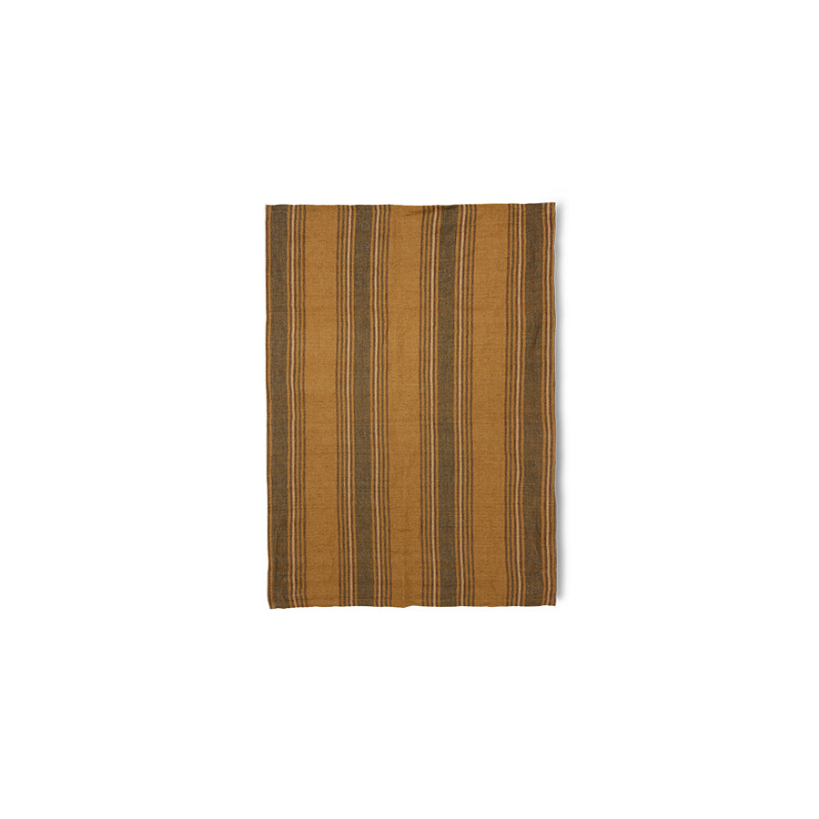 Vida Striped Tea Towel Amber/Grey