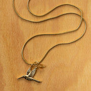 Zilveren ketting met wilde kolibrievlinder en citrien edelsteen van a Beautiful Story, gedetailleerd en elegant design
