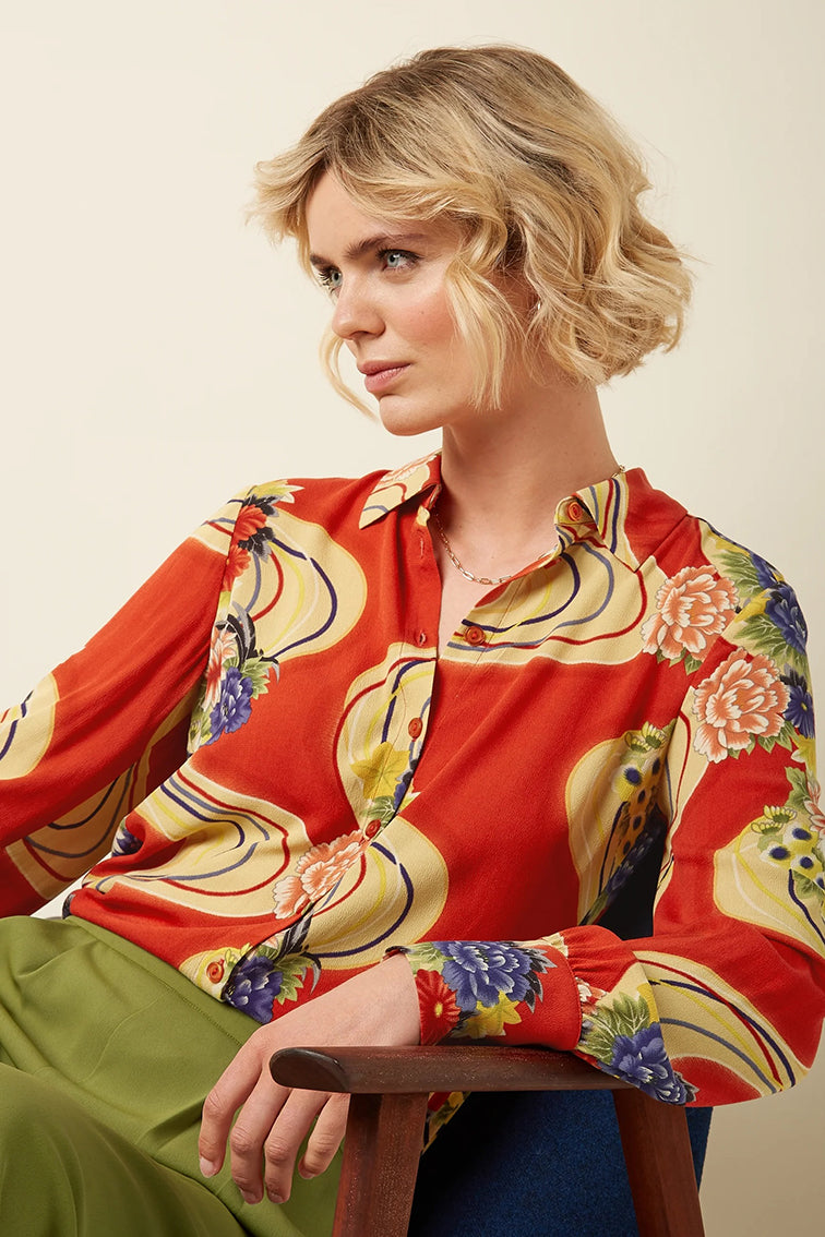 Winona Blouse Ember 945 Spicy Orange