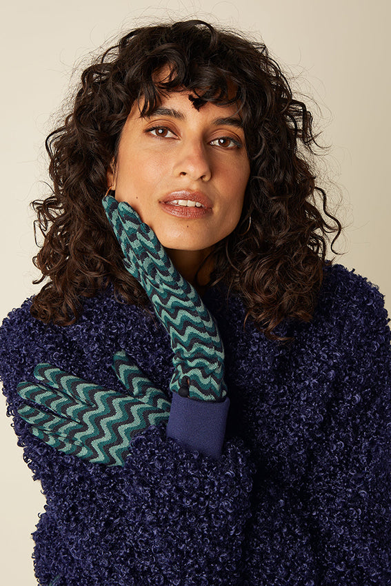 Groene Wyler Glove 358 van King Louie, warme handschoen met spruced groene kleur, comfortabel en stijlvol voor winterdagen.