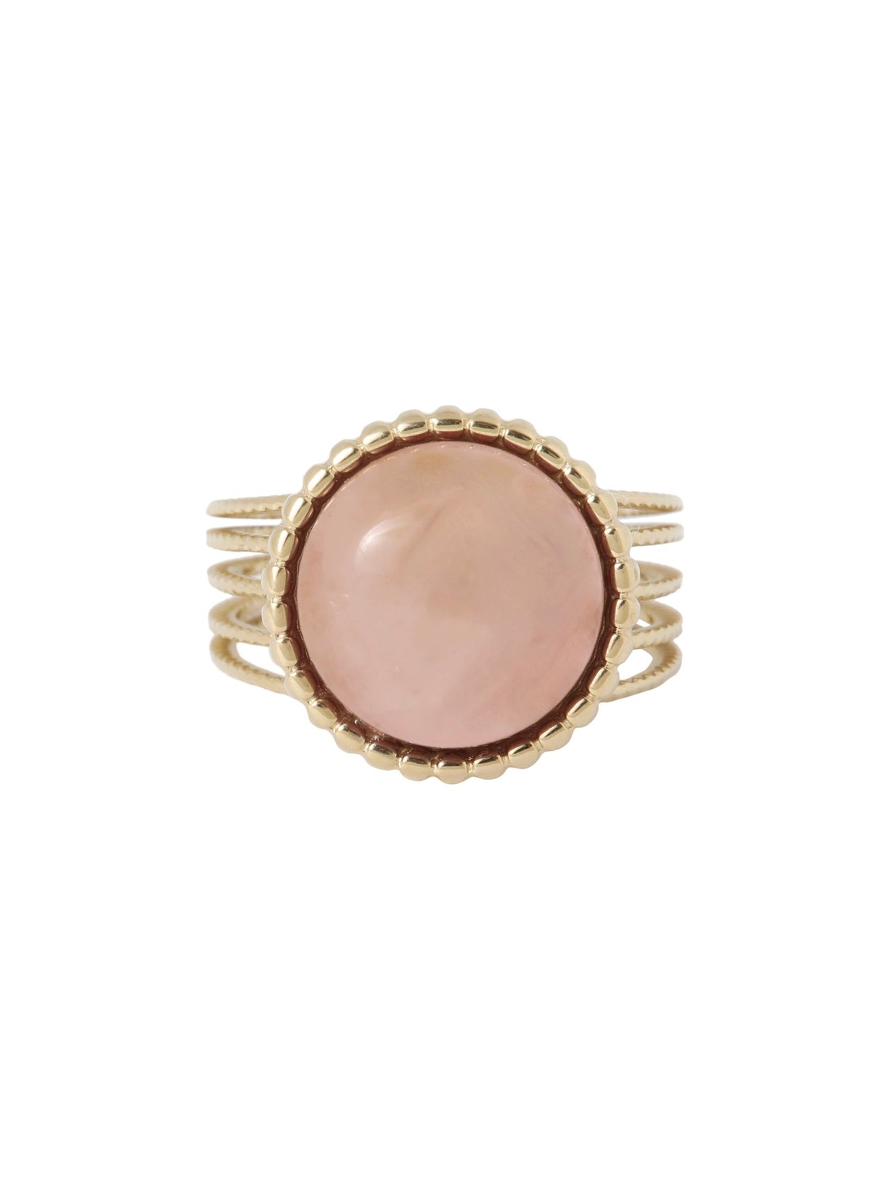 4-delige ring met ronde gemstone licht roze - LEEF mode en accessoires