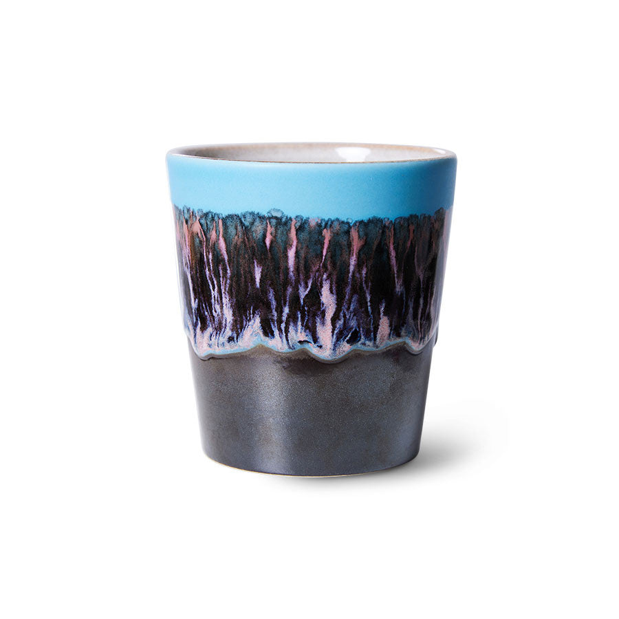 70's Ceramics Coffee Mug Blue/Black - LEEF mode en accessoires
