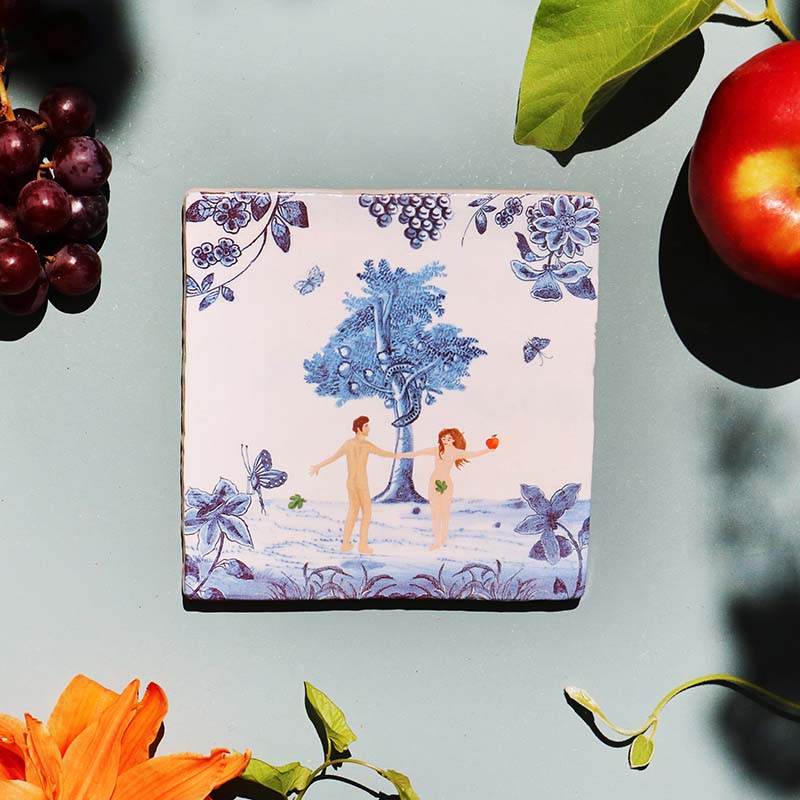 Adam & Eve in the garden of Eden van StoryTiles te koop bij LEEF mode en accessoires Meppel