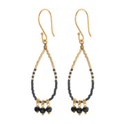 Becoming black onyx gold earrings - LEEF mode en accessoires