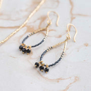 Becoming black onyx gold earrings - LEEF mode en accessoires