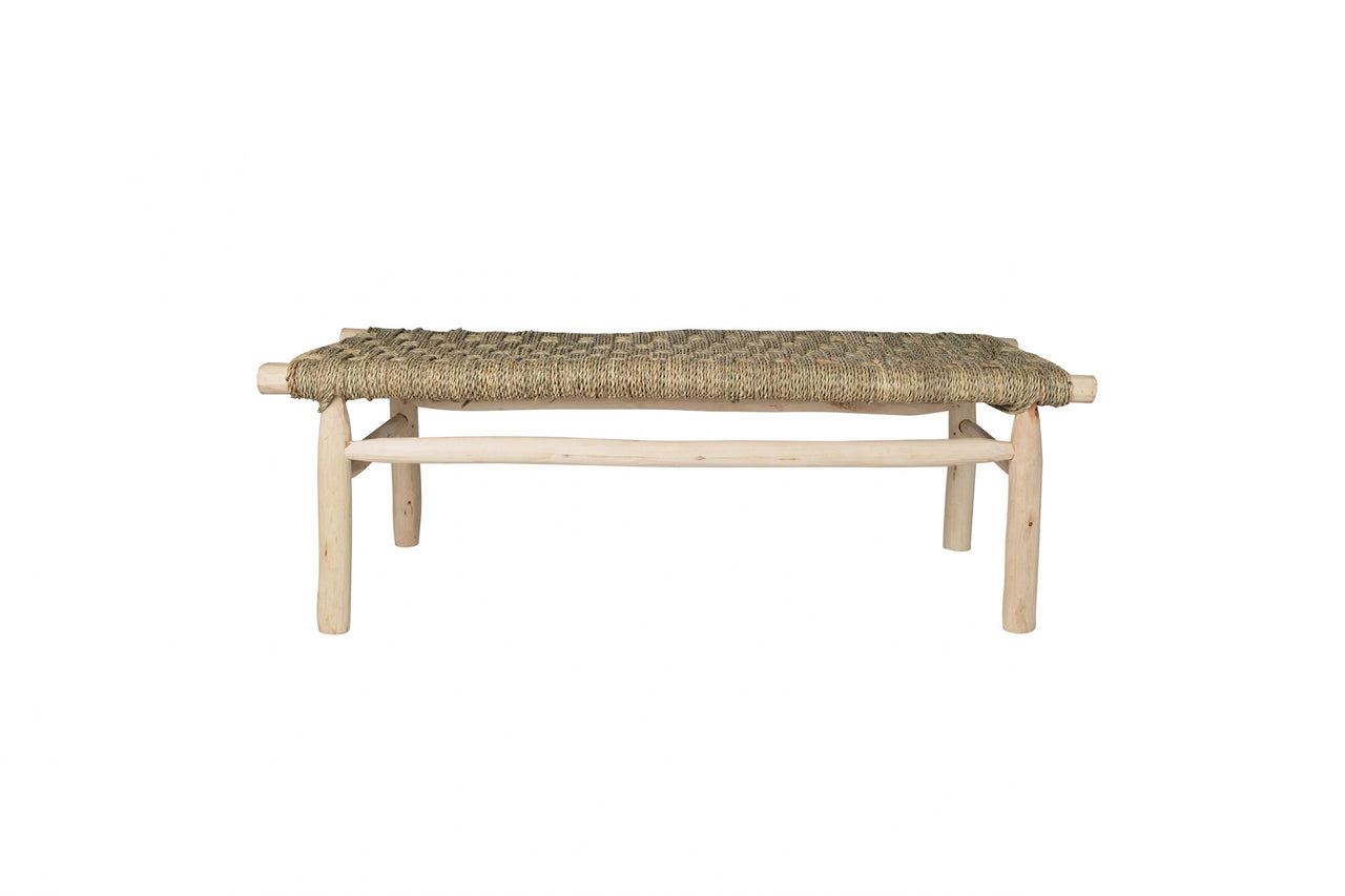 Bench natural wood with rope seating  Natural van Household Hardware te koop bij LEEF mode en accessoires Meppel