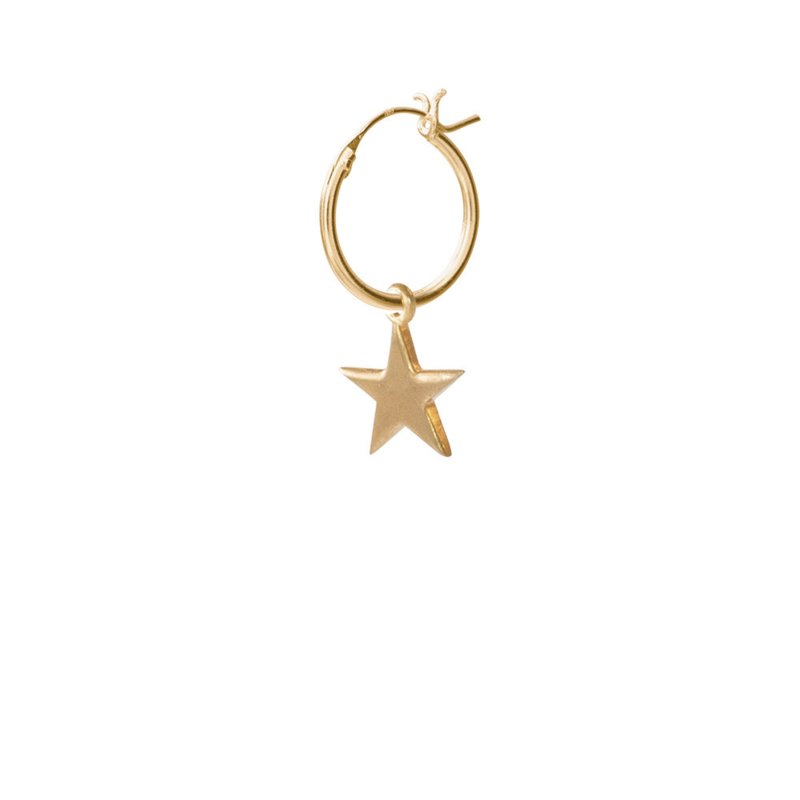 Big Star Sterling Silver Gold-Plated Hoop Earring Gold van a Beautiful Story te koop bij LEEF mode en accessoires Meppel