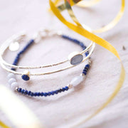 Birthday Lapis Lazuli Blue Lace Agate Silver Lapis Lazuli - LEEF mode en accessoires