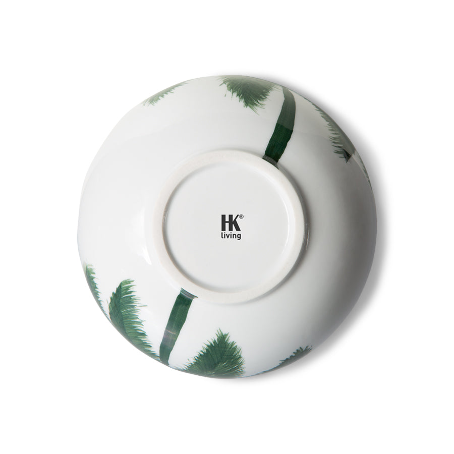 Bold & Basic Ceramics Porcelain Bowl Palms  Green van HKliving te koop bij LEEF mode en accessoires Meppel